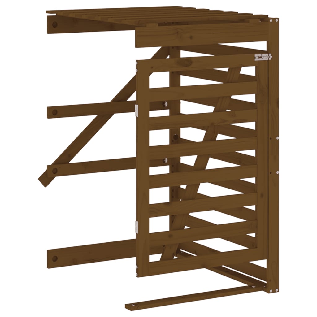 vidaXL Extensión para cobertizo de cubos de basura madera pino Multicolor