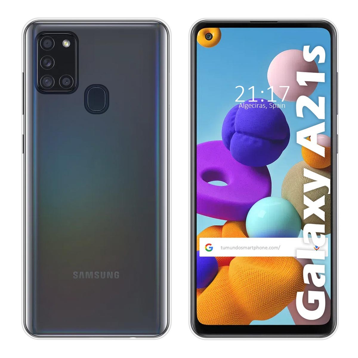 Tumundosmartphone Funda Silicona Gel TPU Transparente para Samsung Galaxy A21s