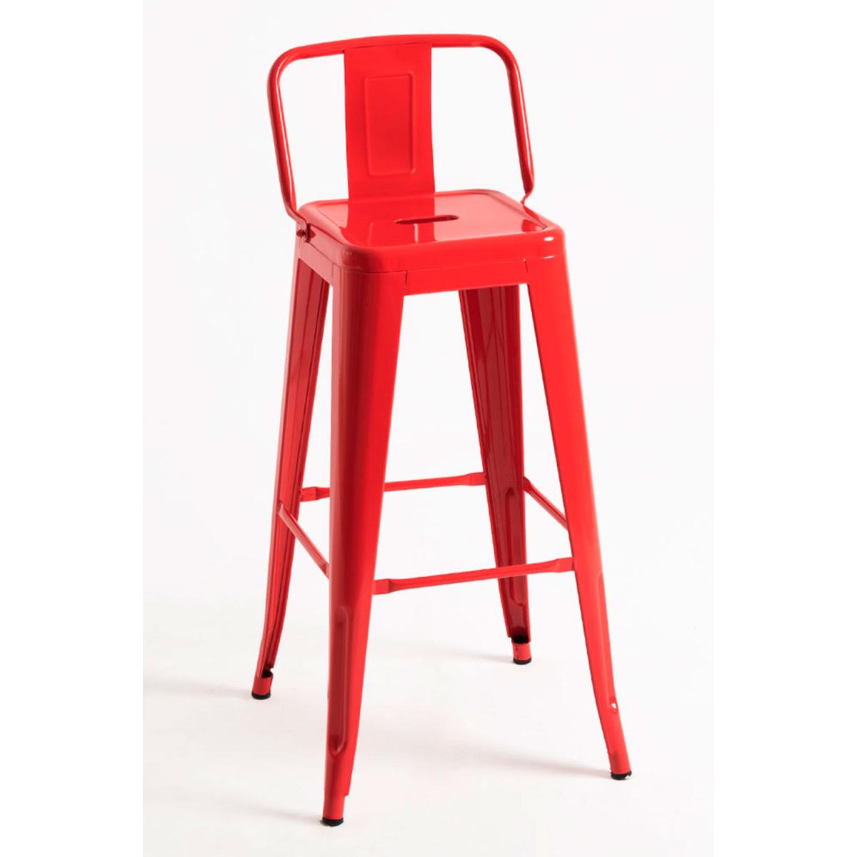 Regalos Miguel - Packs Taburetes Altos - Pack 4 Taburetes Torix Respaldo - Rojo