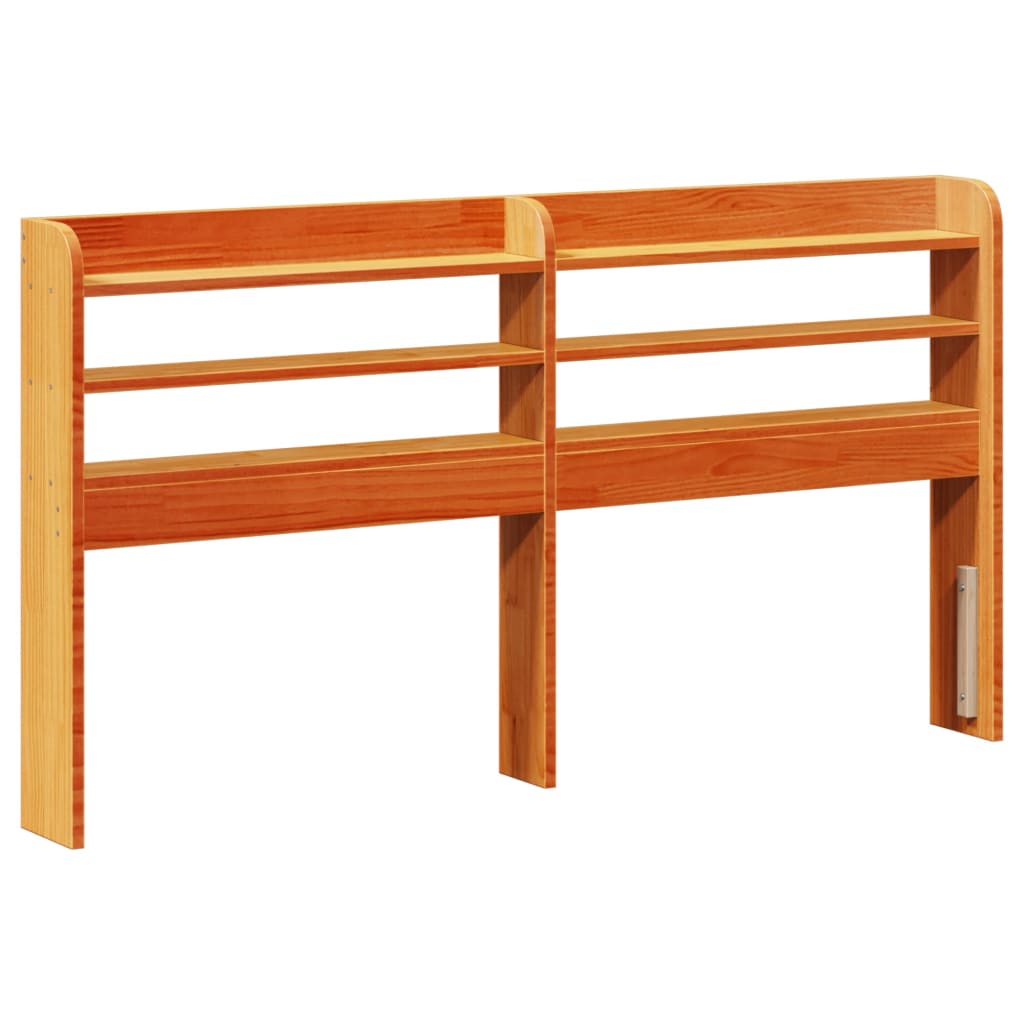 vidaXL Cabecero de cama con estantes madera maciza pino marrón 120 cm