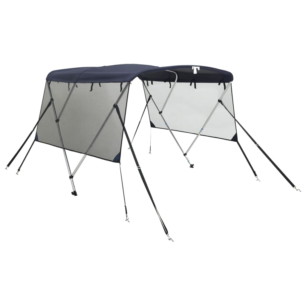 vidaXL Toldo bimini 3 arcos con paredes laterales de malla Color Azul y negro, Antracita y negro, Blanco y negro y mas