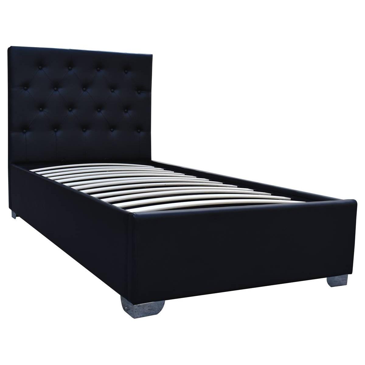 Habitat y Jardin - Cama simple con cofre "Tino" - 90 × 190 cm - Negro