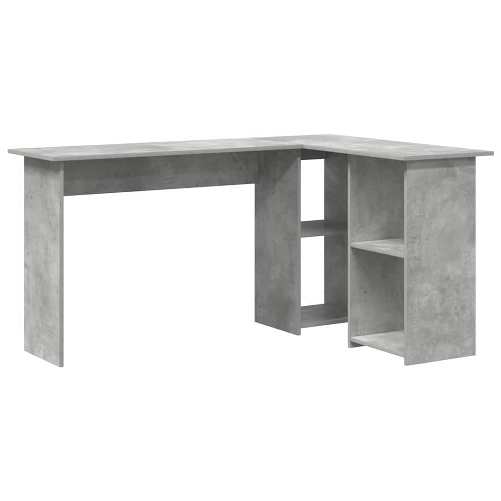 vidaXL Escritorio Gris Concreto 142 x 102 x 73 cm Madera de ingeniería