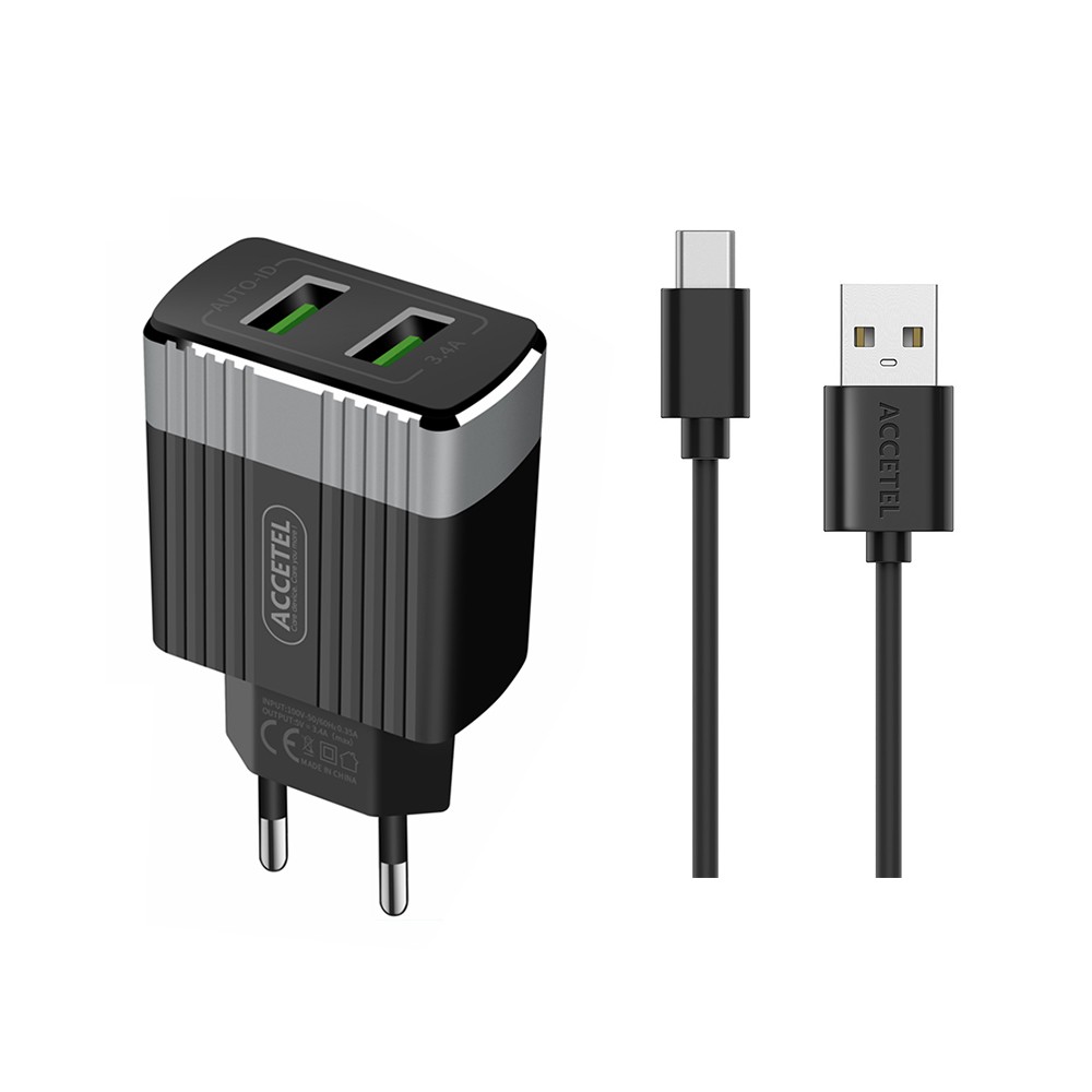 Cargador Pared Dual USB 3.4A - tipo C, 1 M, Cable C a C de Carga rápida compatible con Samsung Galaxy S22/S22 +/S21 Plus/S21 Ultra/S20/S20 Plus/S10/S10e/S9/S8/A52/A53 5G/A71/Nota 3 5G