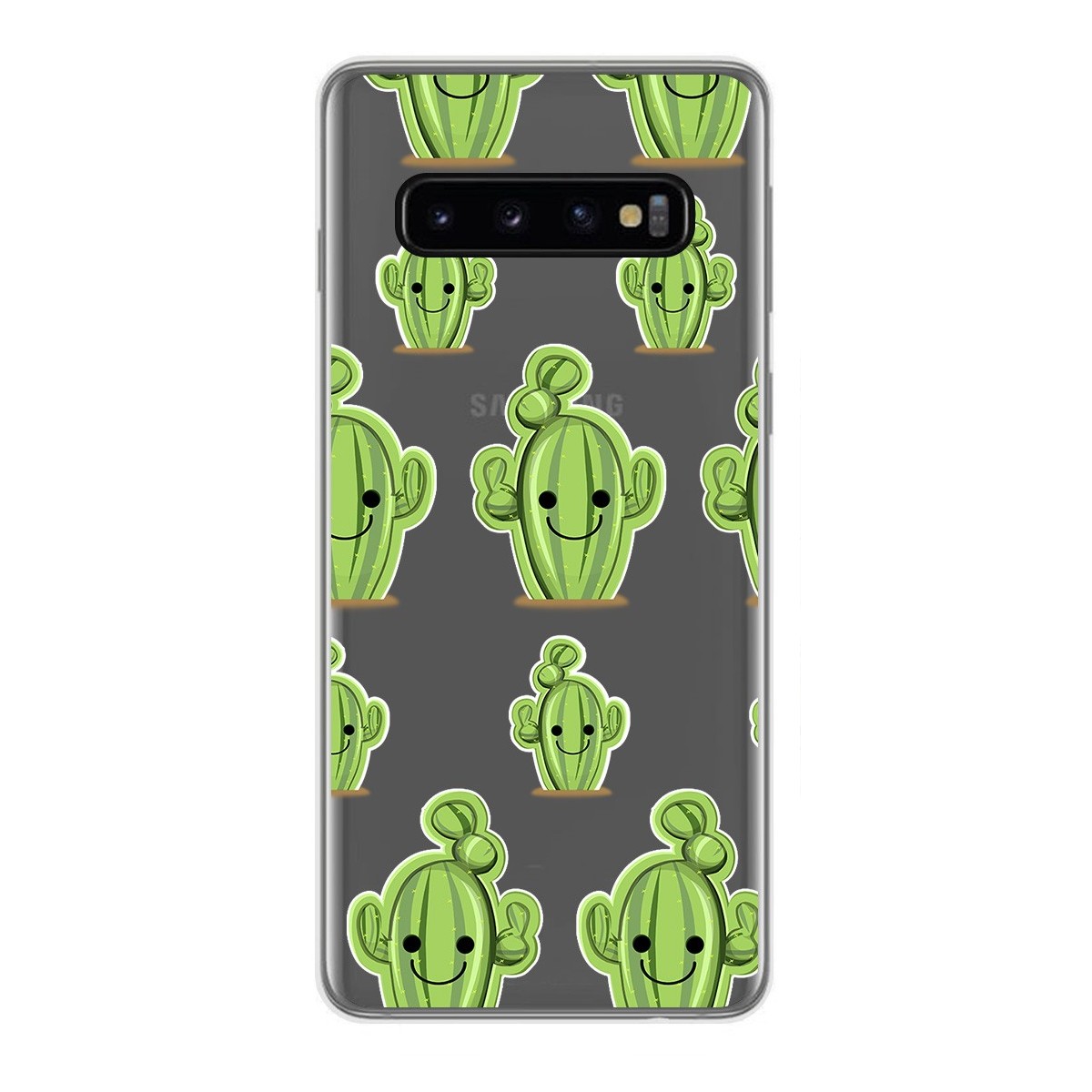 Tumundosmartphone Funda Gel Transparente para Samsung Galaxy S10 diseño Cactus Dibujos