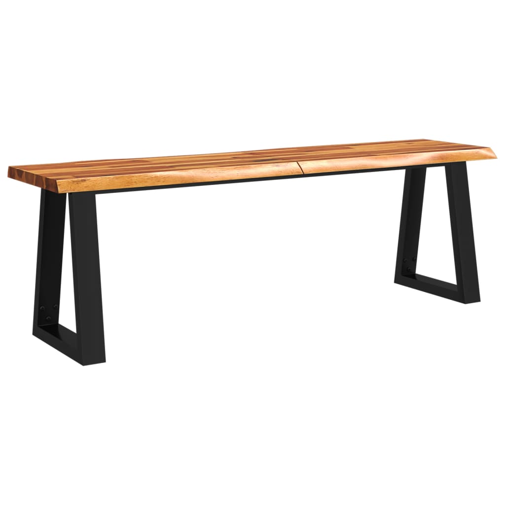 vidaXL Banco con Borde Vivo Banca Pasillo Mueble de Comedor Madera Maciza Acacia