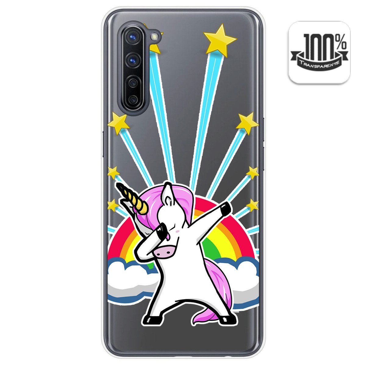 Tumundosmartphone Funda Gel Transparente para Oppo Find X2 Lite diseño Unicornio Dibujos