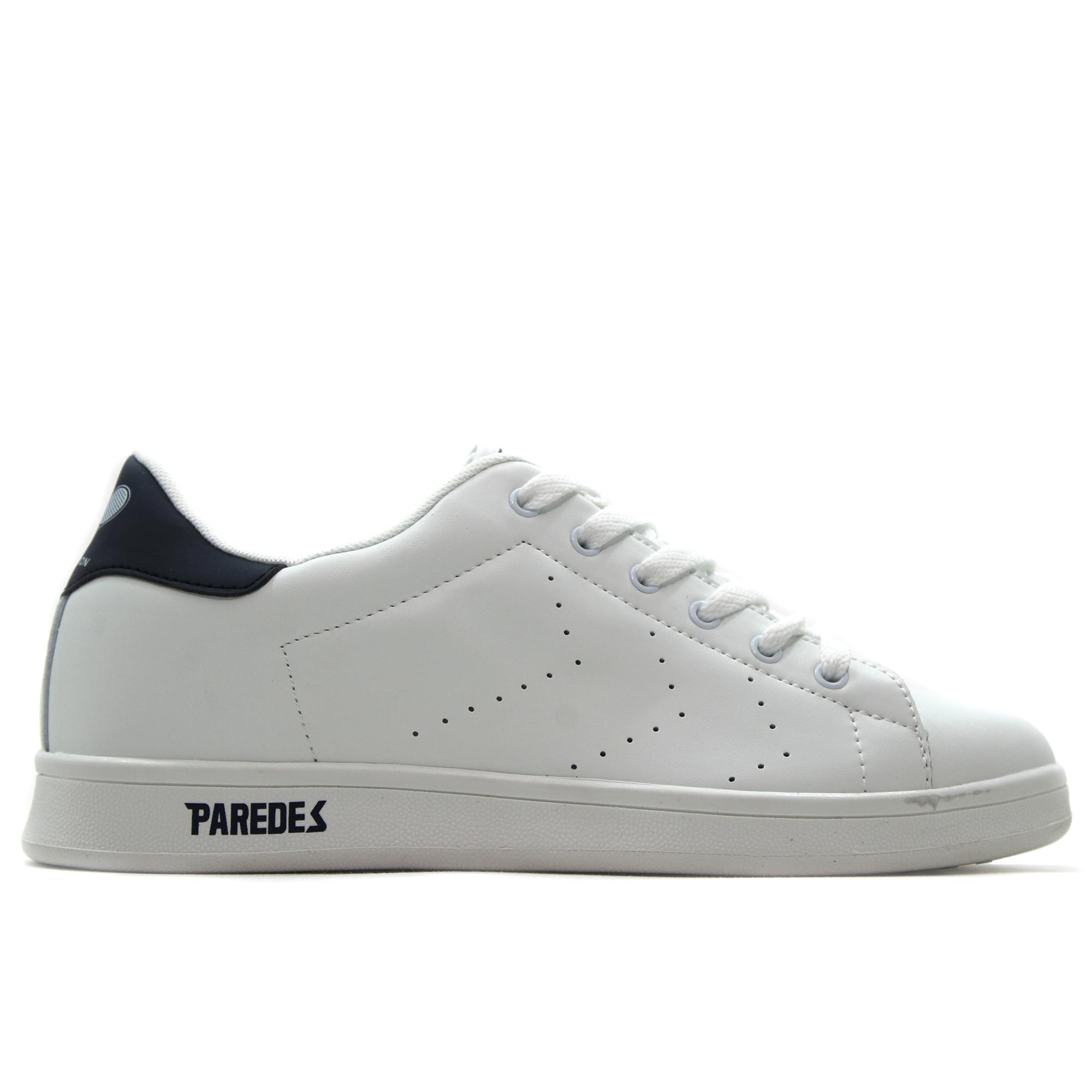 Paredes LD192 Zapatilla deportiva casual,sneakers de cordones,suela blanca de goma,clásica,sencilla,de piel para todos
