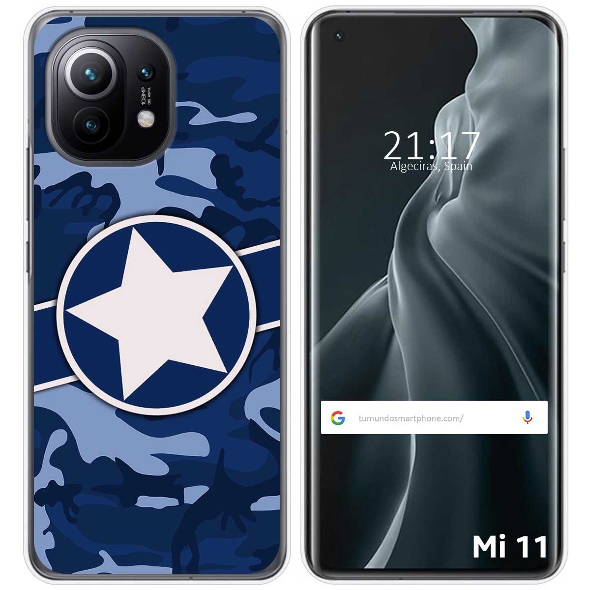 Tumundosmartphone Funda Gel Tpu para Xiaomi Mi 11 5G diseño Camuflaje 03 Dibujos