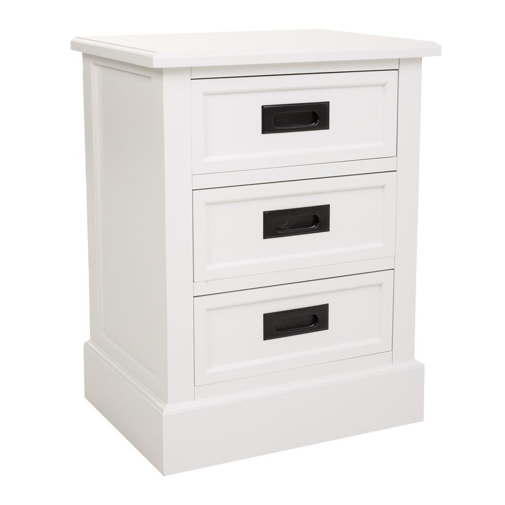 Mesita De Noche De Madera 3 Cajones 35x45x60cm, El mejor complemento para tu hogar