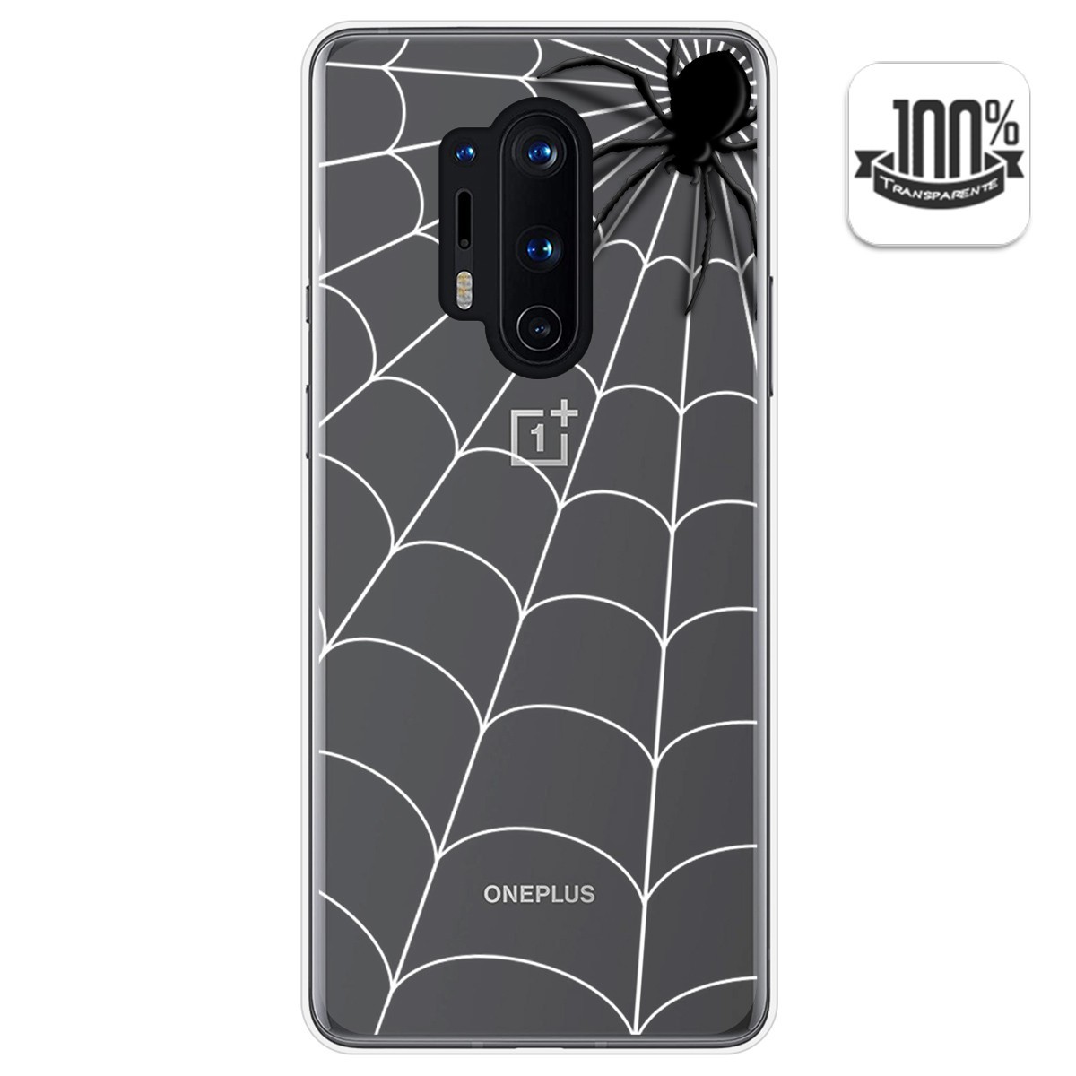 Tumundosmartphone Funda Gel Transparente Personalizada Oneplus 8 Pro Diseño Araña
