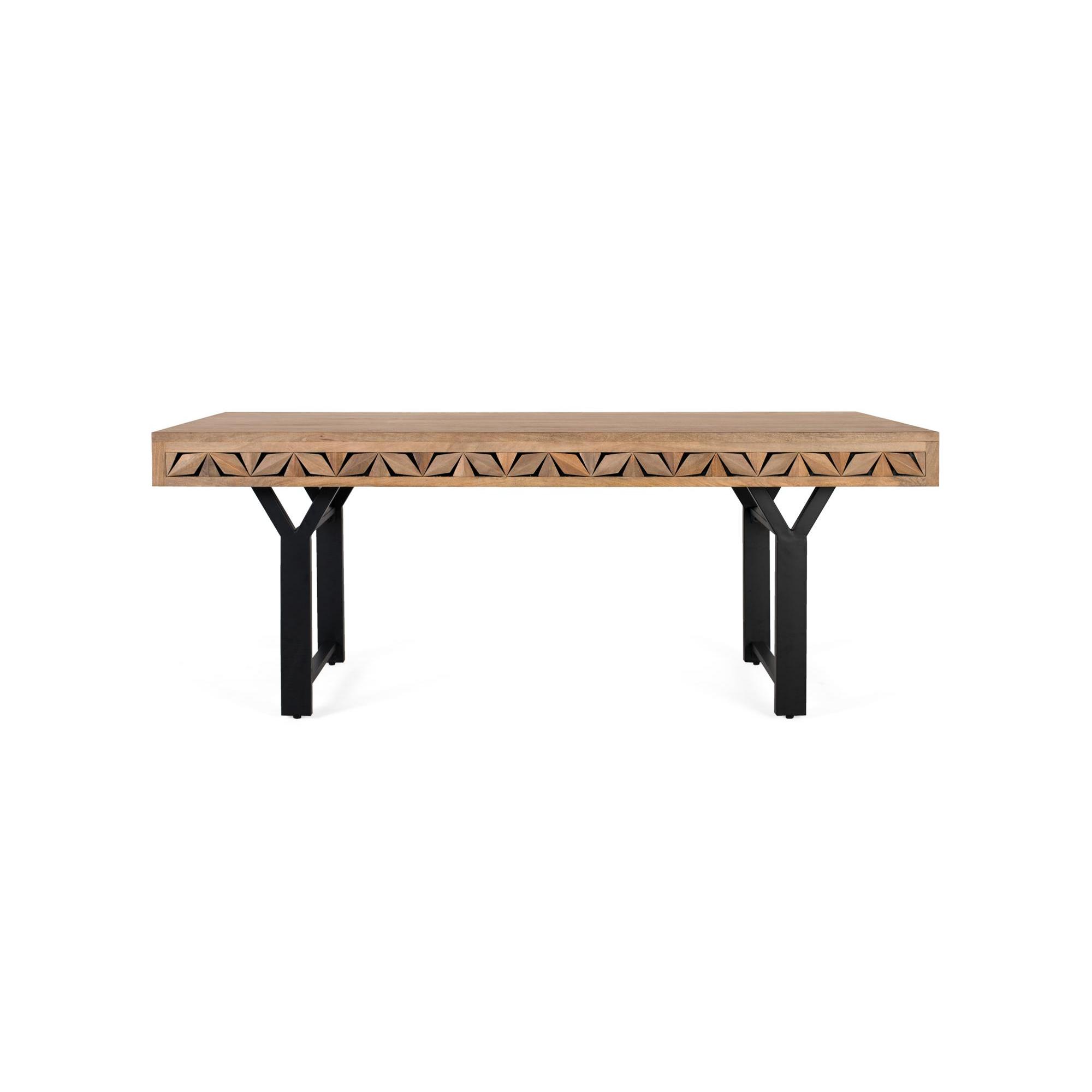 Mesa de comedor rectangular en madera de mango 200 cm77X200X100