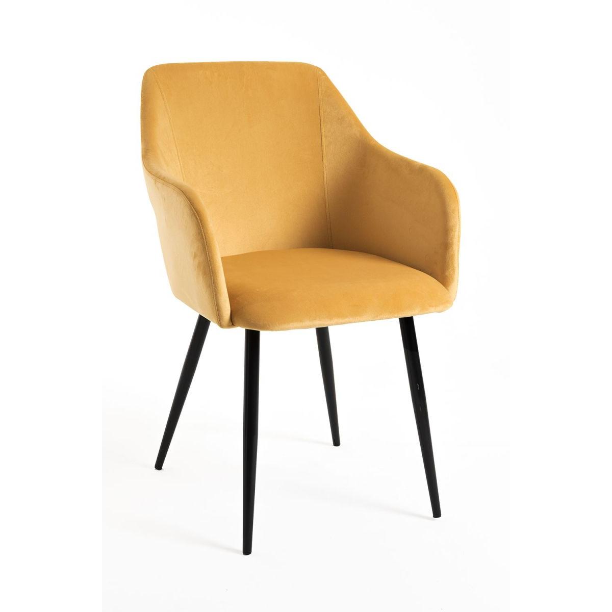 Regalos Miguel - Sillas Comedor - Silla Puan Terciopelo - Mostaza