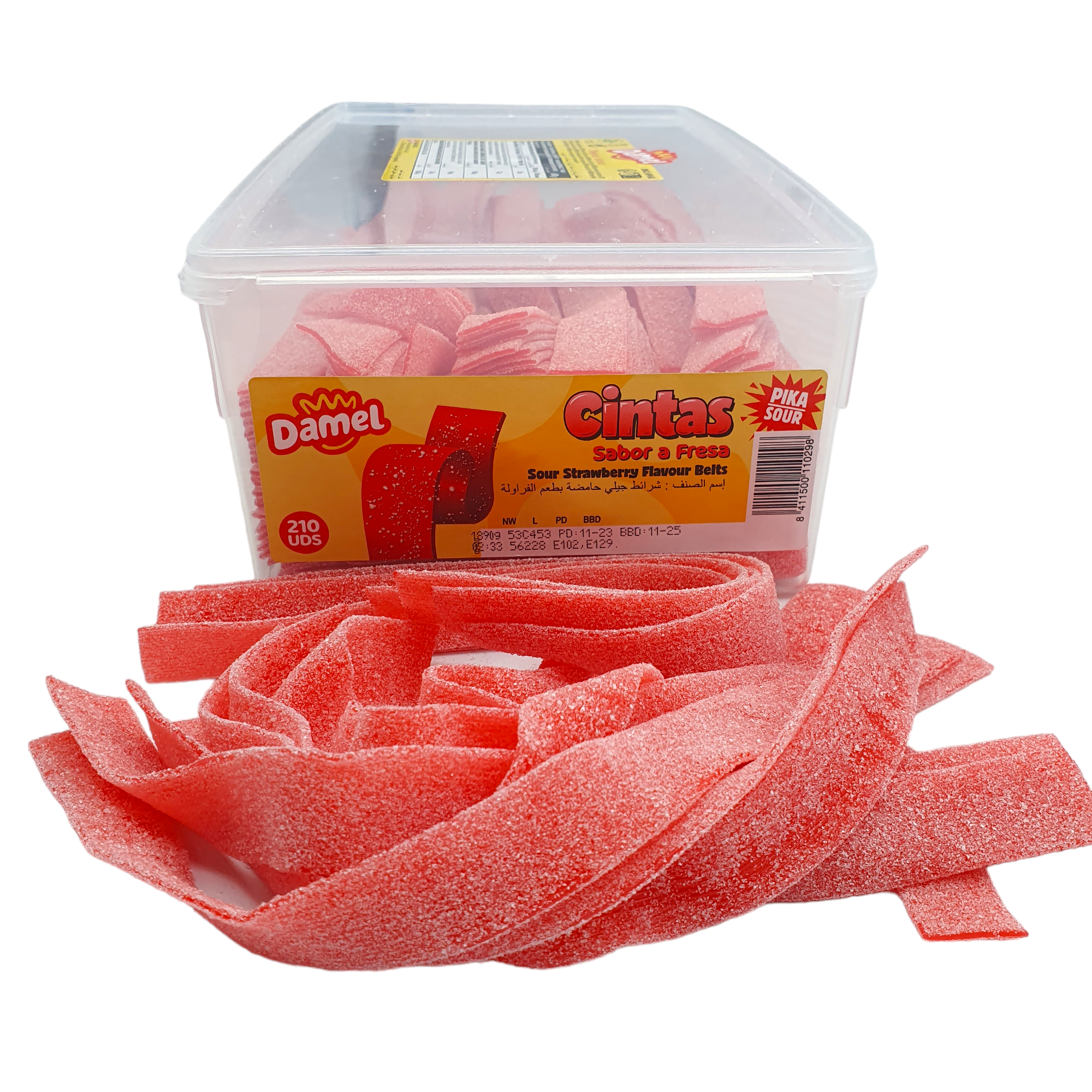 Cintas Pica Pica Damel Fresa - ArcoIris -  Frambuesa - Lenguas Pica Pica Damel 210 Unidades - Cintas Pica Sabores Surtidos