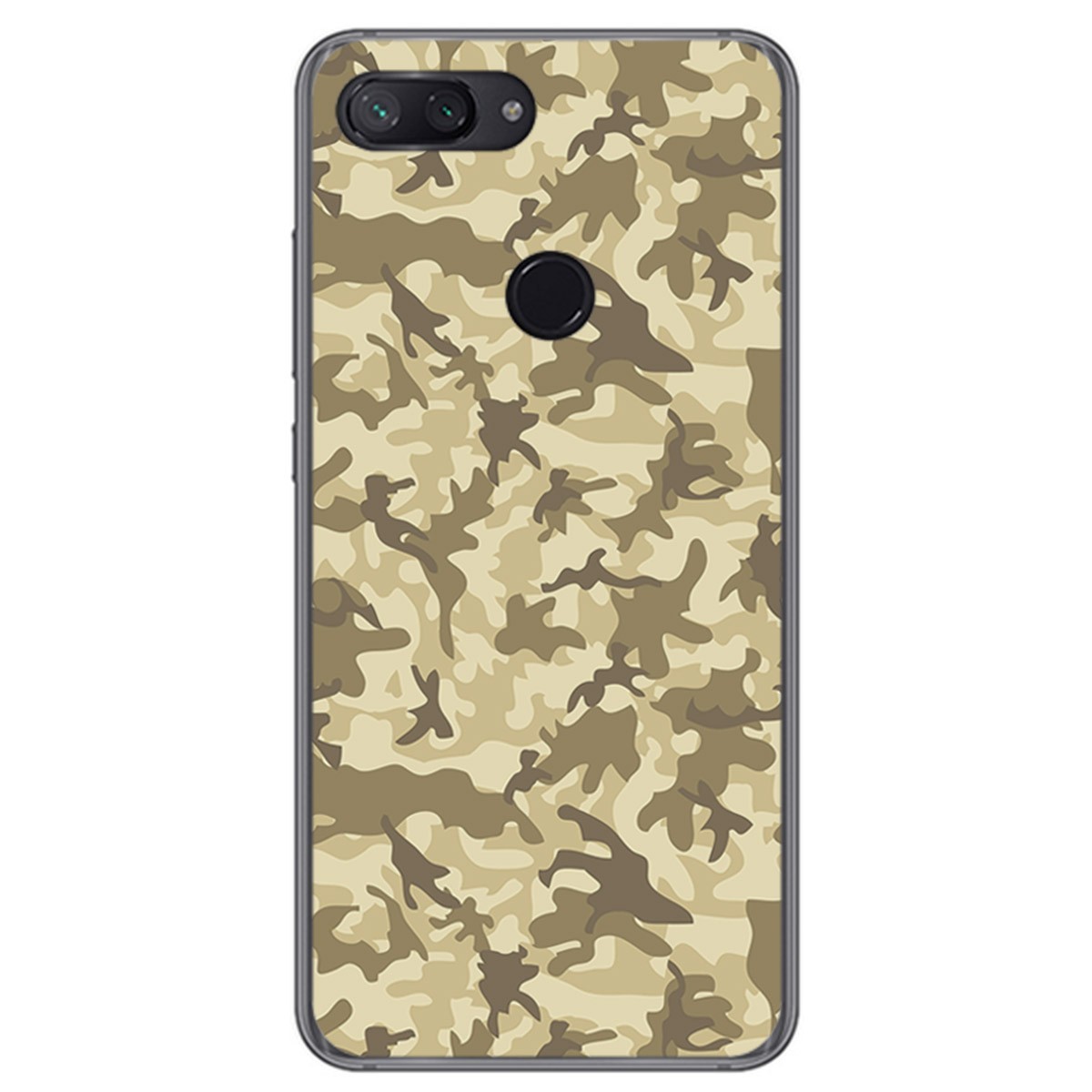 Tumundosmartphone Funda Gel Tpu para Xiaomi Mi 8 Lite Diseño Sand Camuflaje Dibujos