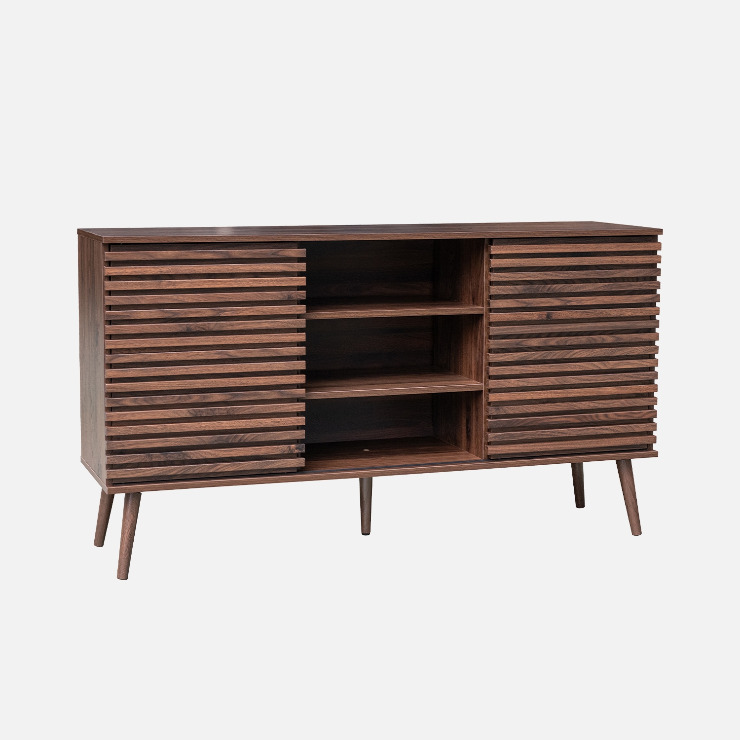 sweeek - Aparador escandinavo de madera con 2 puertas, 140cm , Madere , 140x39x79