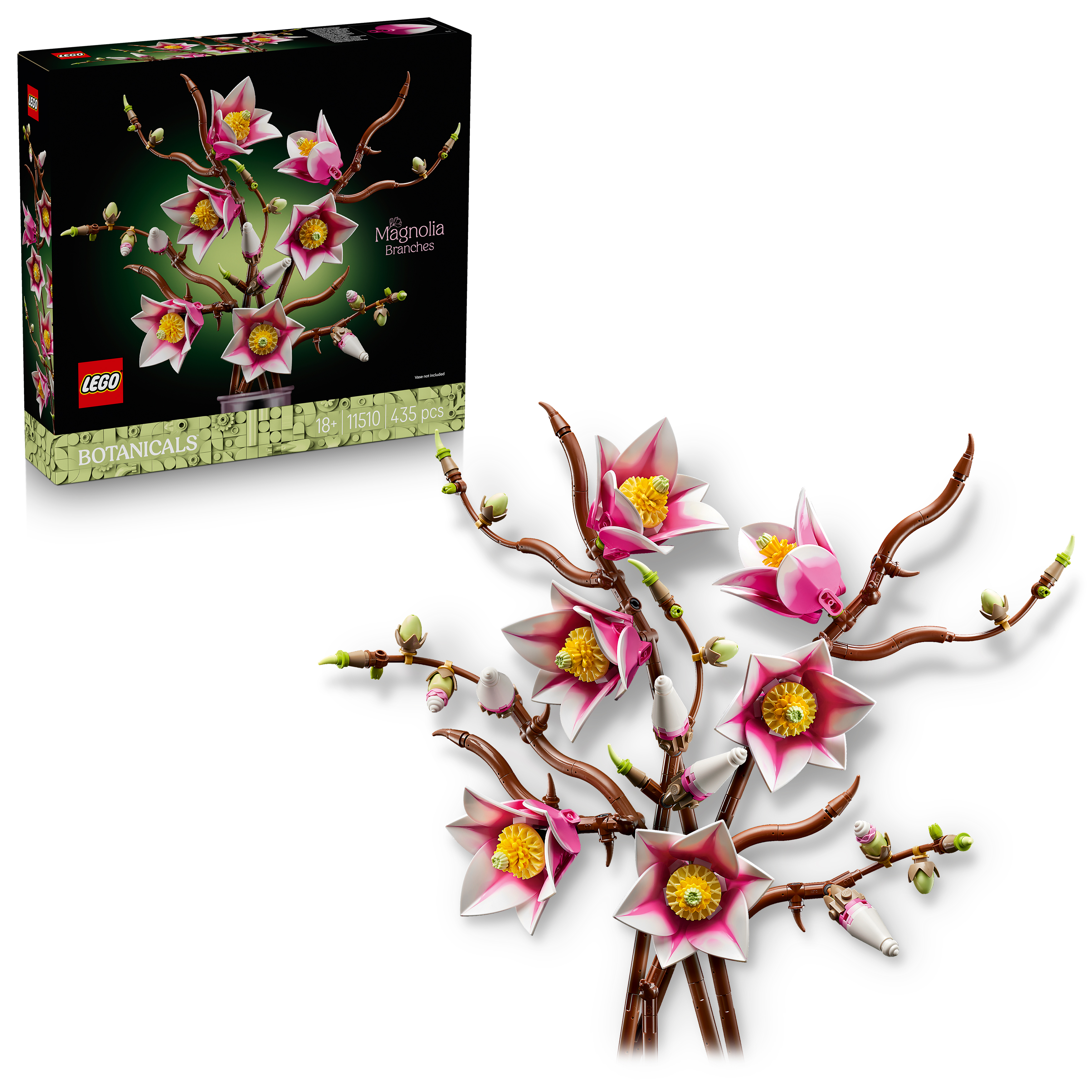 LEGO® 11510 Botanicals Ramas de Magnolia Decoración Floral con 5 Ramas Detalladas Set de Construcción para Adultos a partir de 18 Años