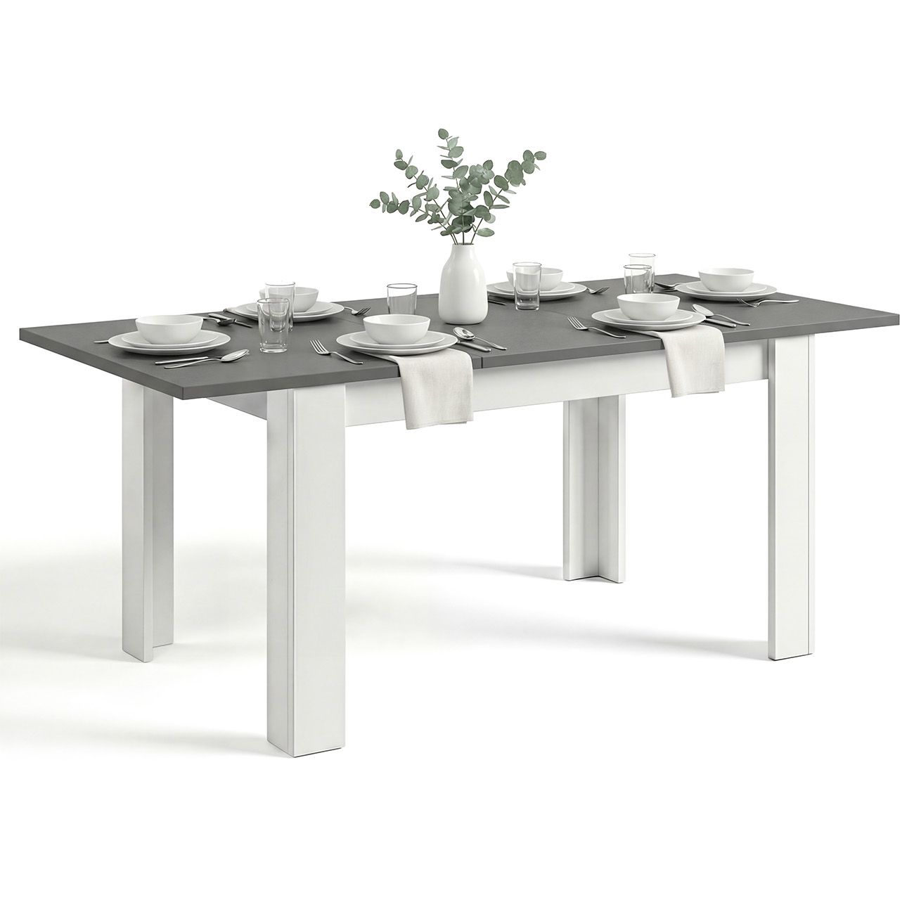 duehome - Mesa de comedor extensible 140-190x90 cm Sira