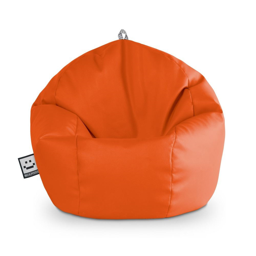 Puff Pelota Polipiel Naranja HAPPERS - Cómodo, ligero y resistente. Make it Happers®