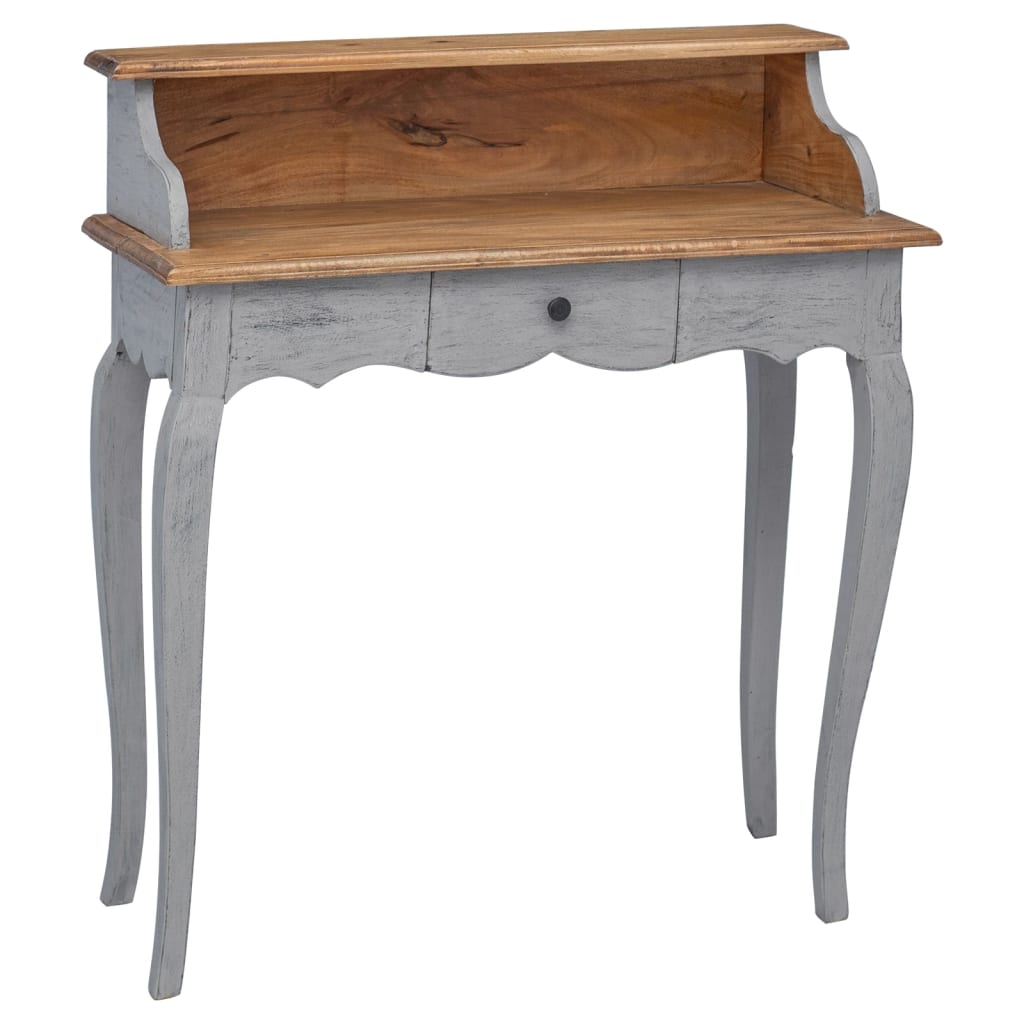 vidaXL Escritorio de madera maciza de caoba 80x40x92 cm