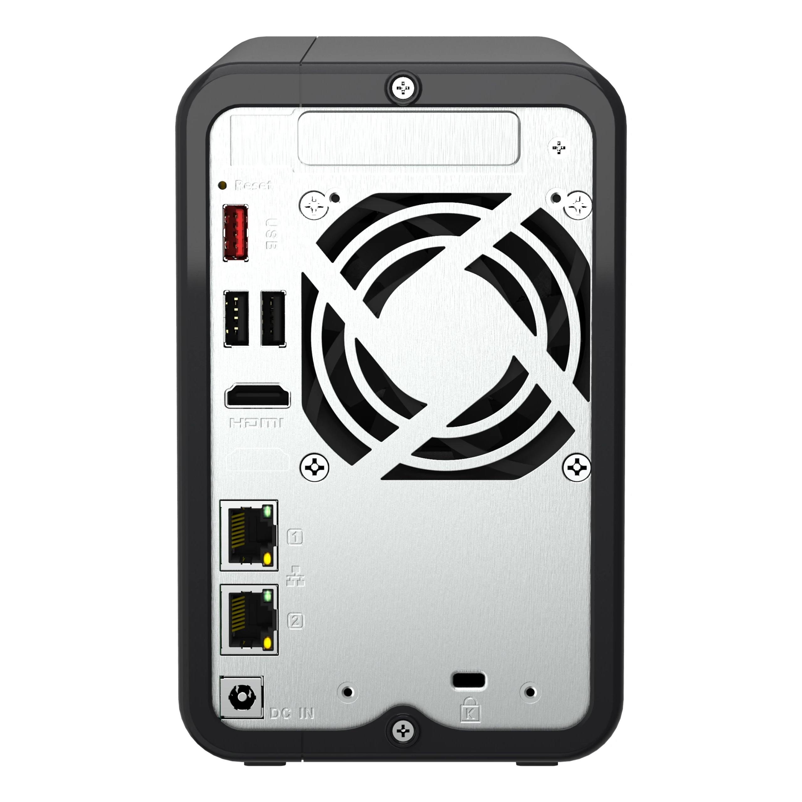 QNAP - Servidor NAS TS-264 con procesador Intel Celeron 4MB, 8GB RAM y soporte RAID para almacenamiento seguro en hogar o pequeña oficina
