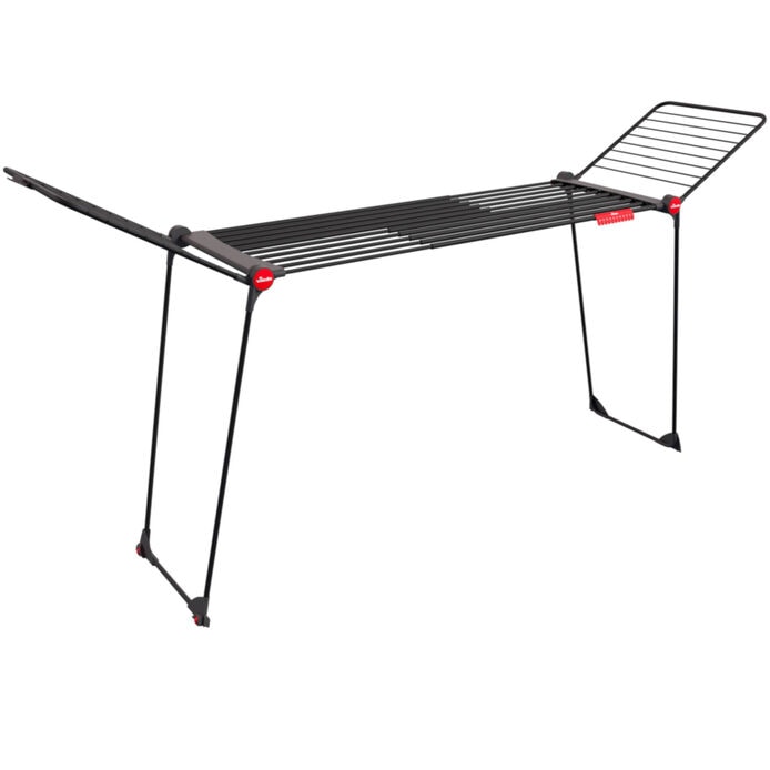 Vileda | Tendedero Extensible Infinity Flex Ultimate Negro o Blanco | Alas laterales y varillas gruesas extensibles XXL | Montaje súper fácil y rápido | Hasta 30 metros de longitud de tendido I  Menos marcas en la ropa