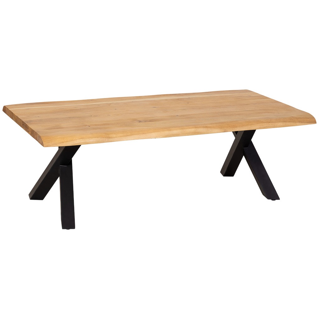 Wonderlust Deco - Mesa de centro de madera marrón y negra 140x70x45h cm Marrón 140x70x45h cm