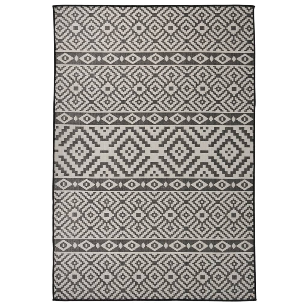 Vidaxl Alfombra de Exterior de Tejido Plano Gris 140x200 Cm