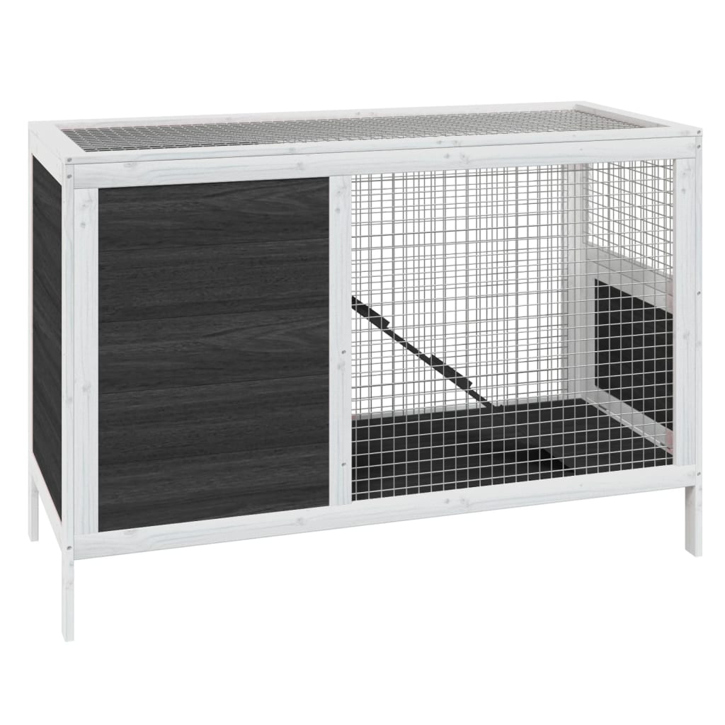 vidaXL Conejera de 103x44x69,5 cm Color Gris,  Marrón,  Moca y mas