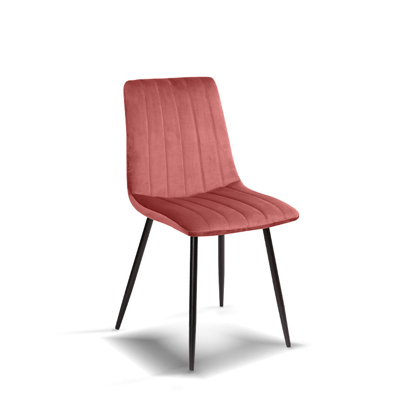 FURNITURE STYLE FS7066MAQUVEL IRIA Pack 4 Sillas de Comedor Terciopelo Color Rosa - ref: FS7066MAQUVEL