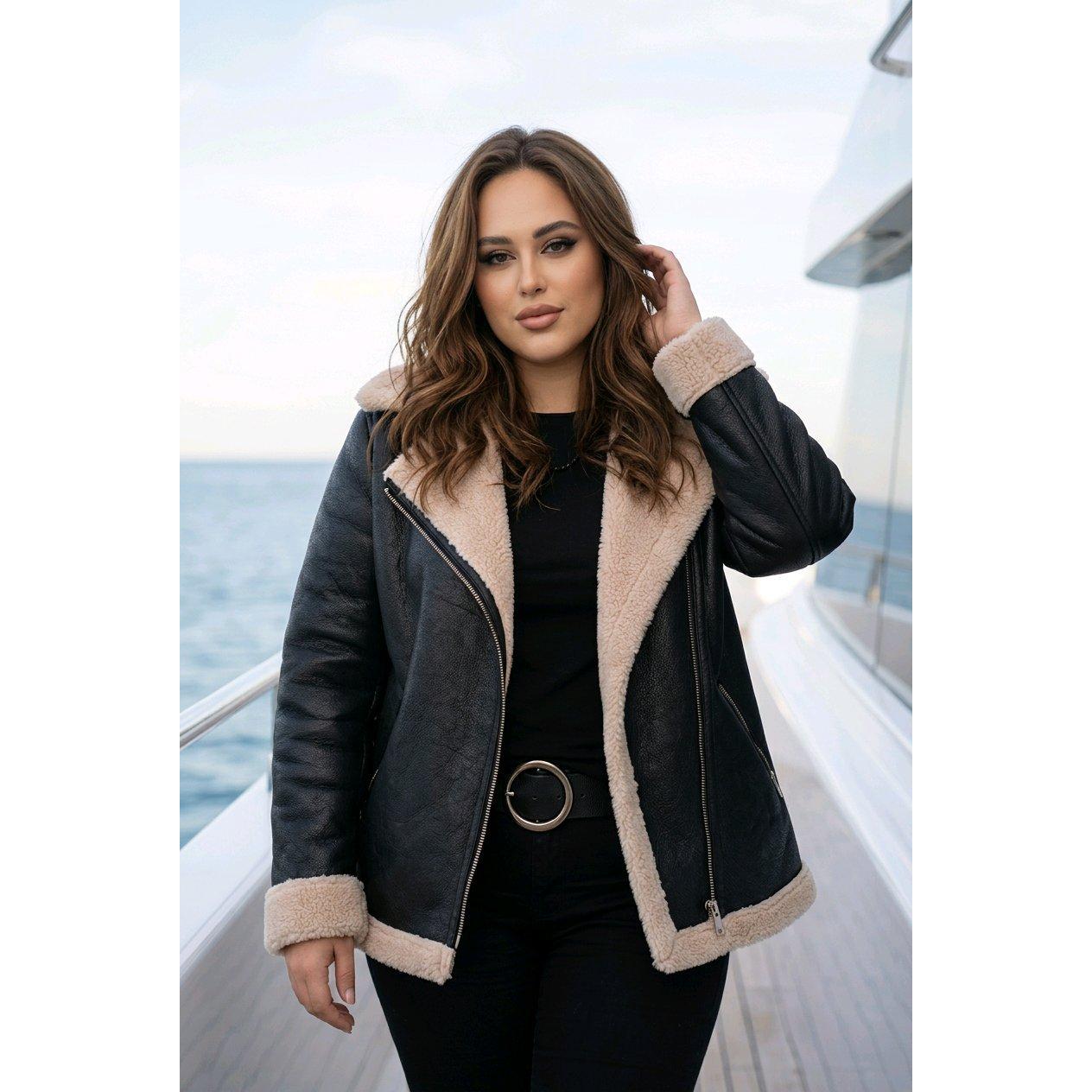 Chaqueta biker estilo aviador