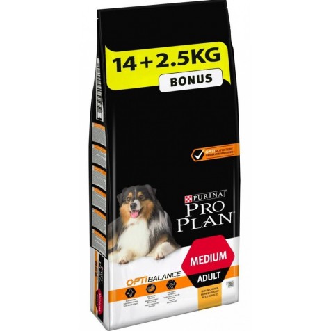 Pro Plan Medium Adult Optibalance Pollo 14 Kg + 2.5 Kg!