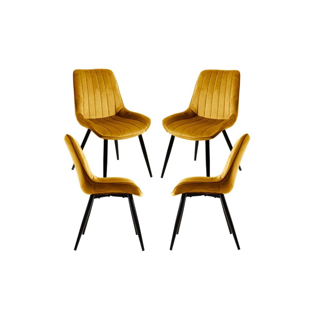 Regalos Miguel - Packs Sillas Comedor - Pack 4 Sillas Lene Terciopelo - Mostaza