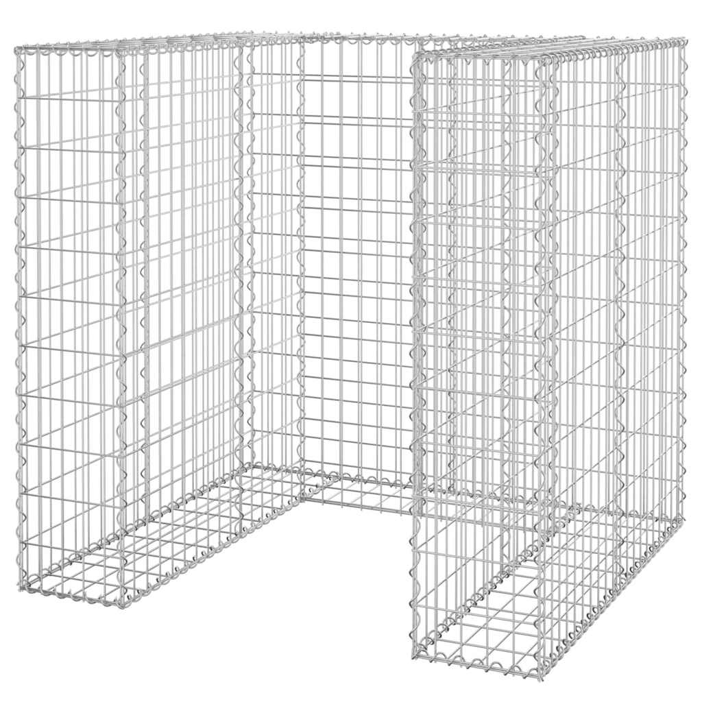 vidaXL Muro gaviones para contenedor basura galvanizado Multitallas