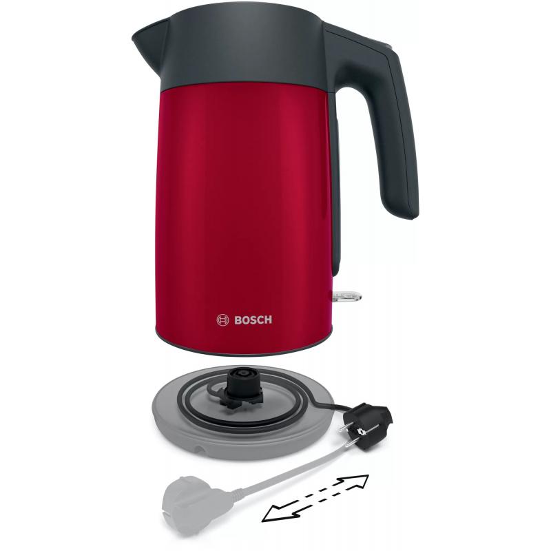 Hervidor eléctrico Bosch TWK 7L464, 2400 W, 1,7 l, rojo (TWK7L464a)