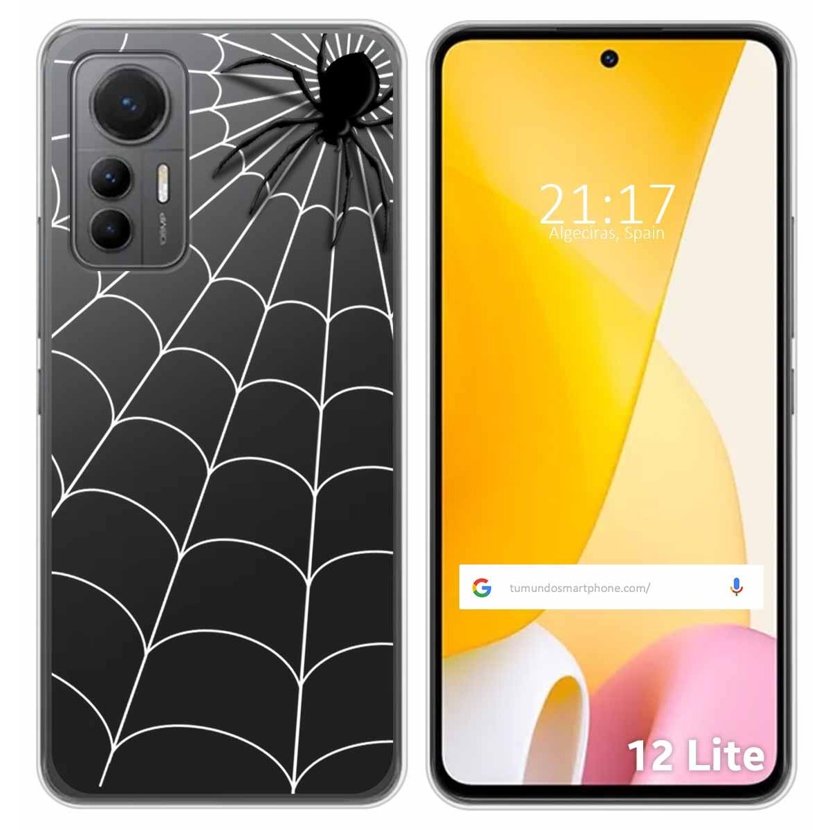 Funda Silicona Transparente para Xiaomi 12 Lite 5G diseño Araña Dibujos