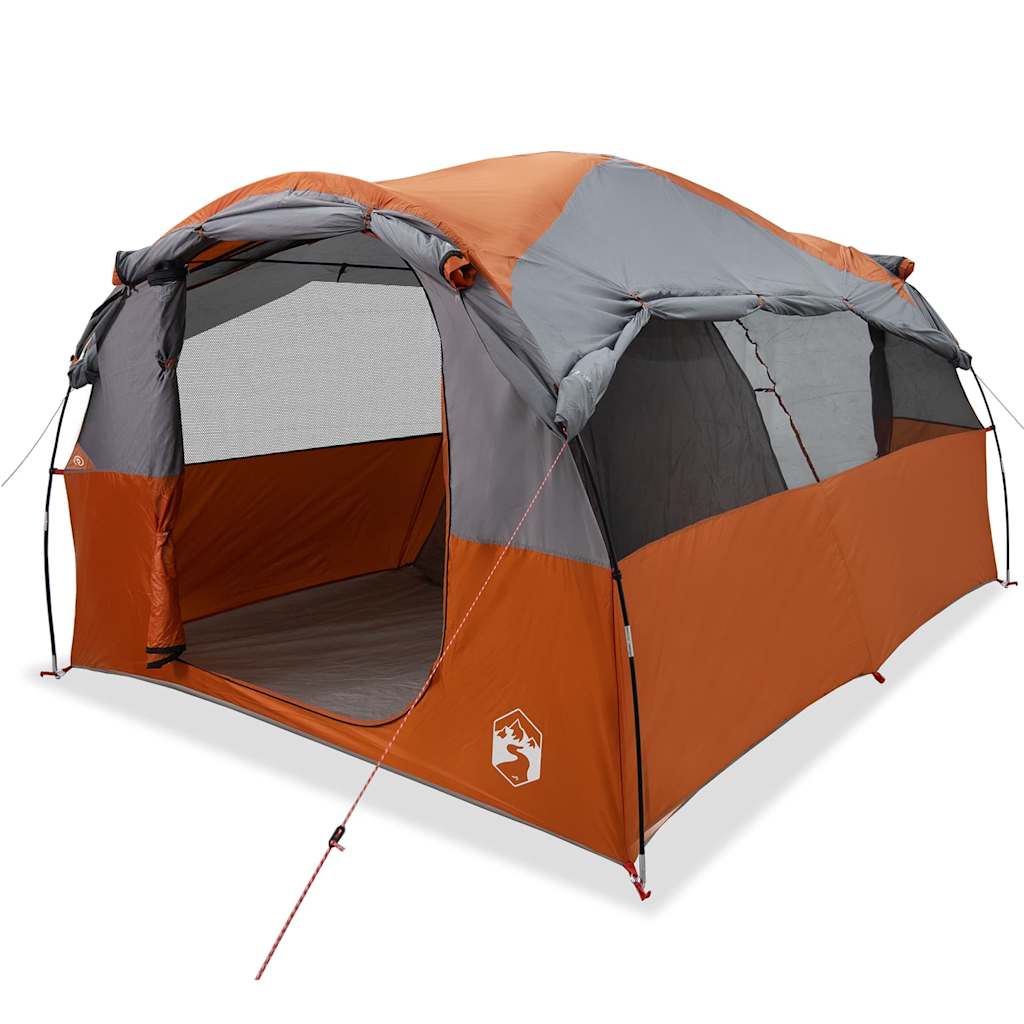 vidaXL Tienda de campaña familiar túnel 6 personas impermeable naranja