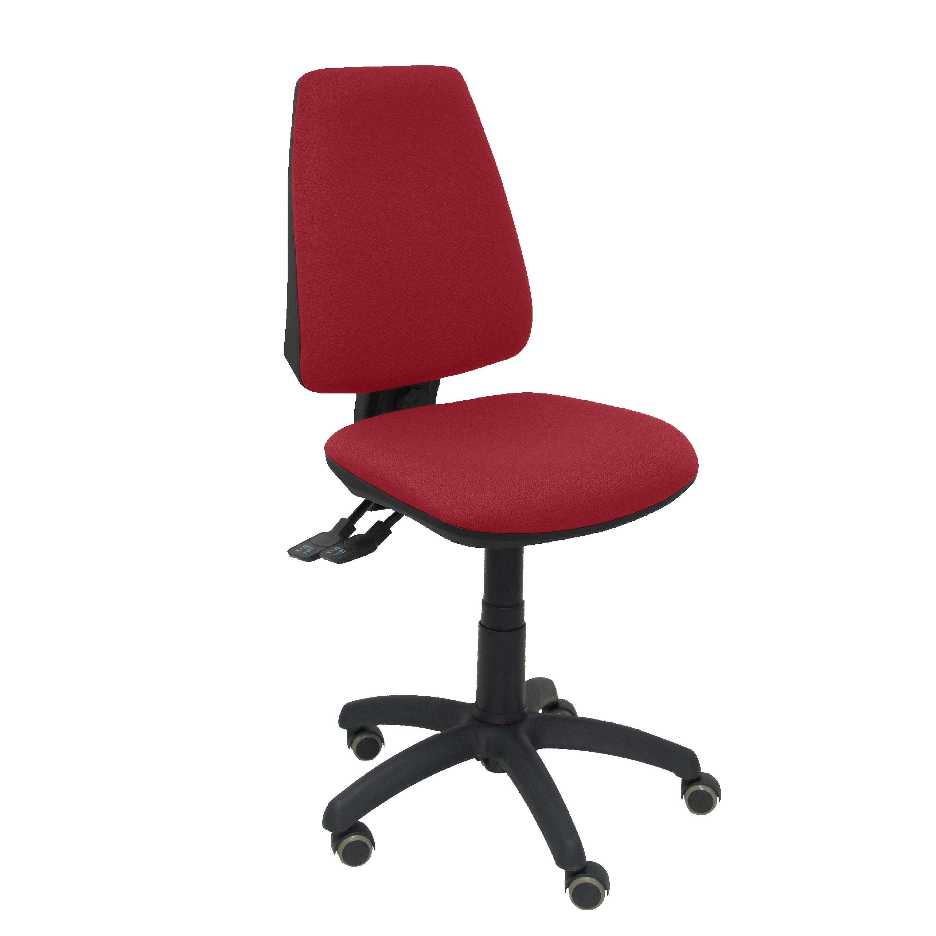 Silla de Oficina Ergonómica Piqueras Y Crespo Elche S BALI Granate con Ruedas de Parqué
