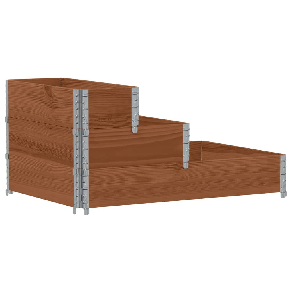 vidaXL Arriate elevado de 3 niveles madera maciza de pino 120x80 cm Color Marrón, Negro, Gris y mas