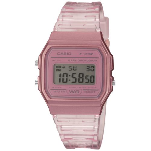 RELOJ CASIO RETRO VINTAGE F-91WS-4EF PARA MUJER ROSA