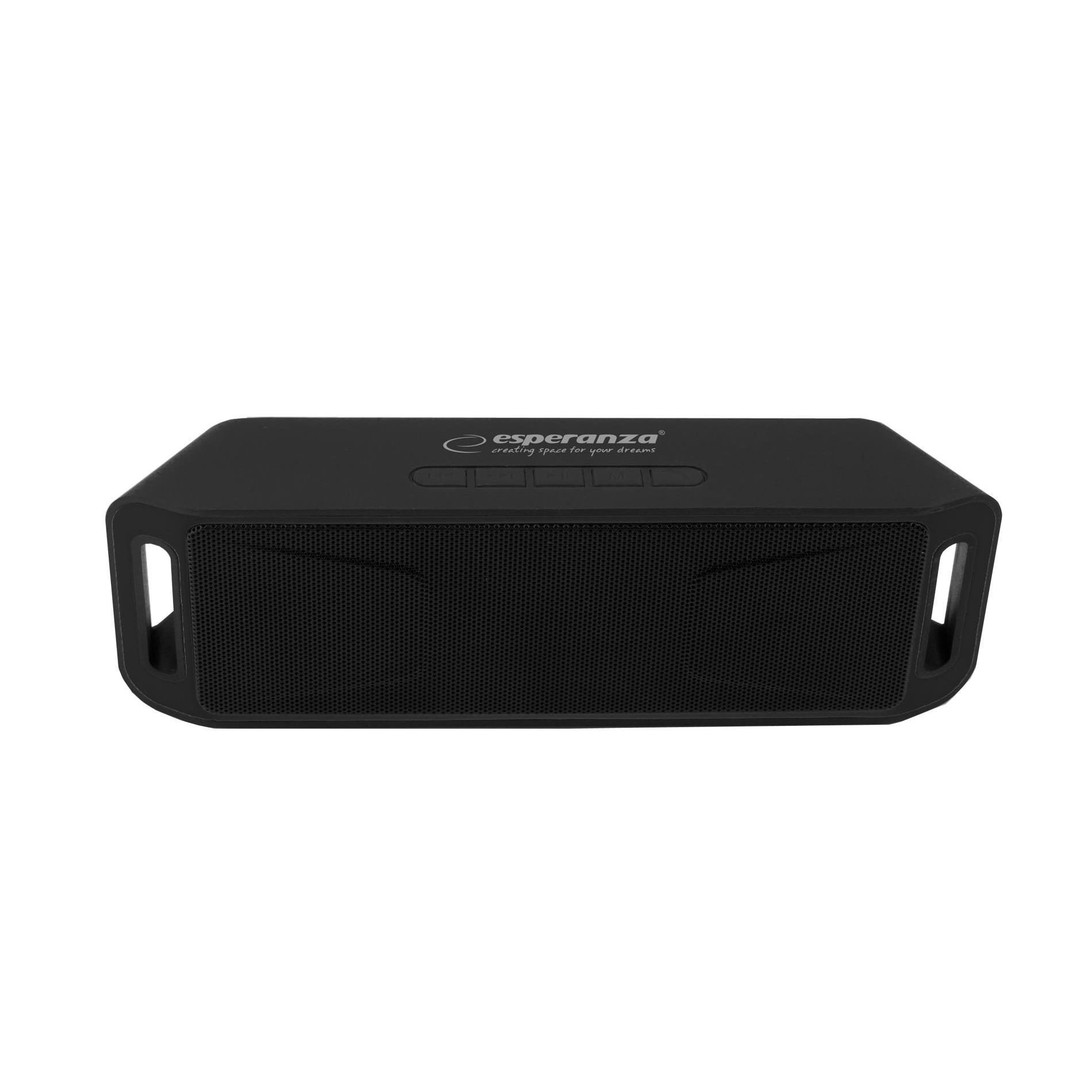 Esperanza Ep126KK Bluetooth Speaker with Microphone, portable design, 23.6" height and 35.4" width, made of polypropylene, features FM and karaoke functionality for powerful sound, ideal as a powerful portable Bluetooth speaker.