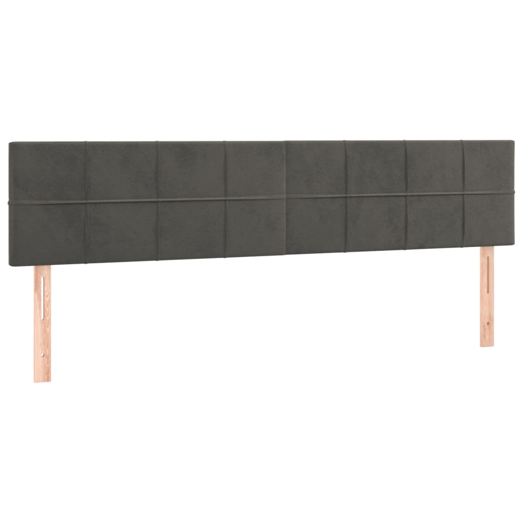 vidaXL Cabecero con LED de terciopelo gris oscuro 180x5x78/88 cm