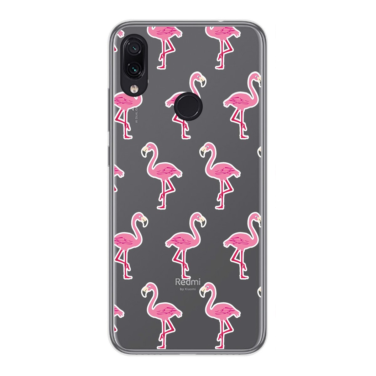 Tumundosmartphone Funda Gel Transparente para Xiaomi Redmi Note 7 diseño Flamenco Dibujos