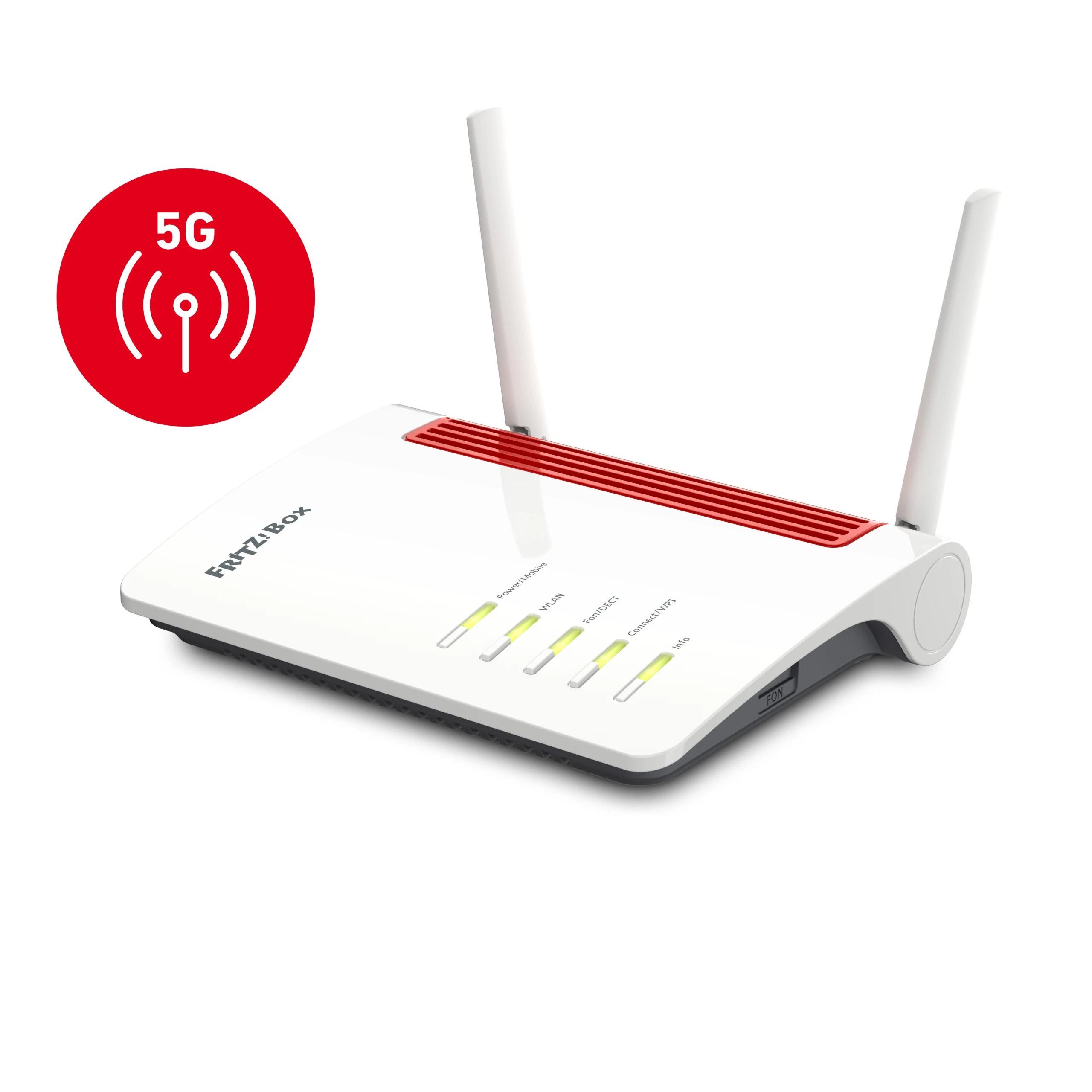 Fritz - Router Ethernet WAN 5G doble banda 2,4 GHz y 5 GHz con tecnología Mesh FRITZ 20002928 color blanco para hogar conectado