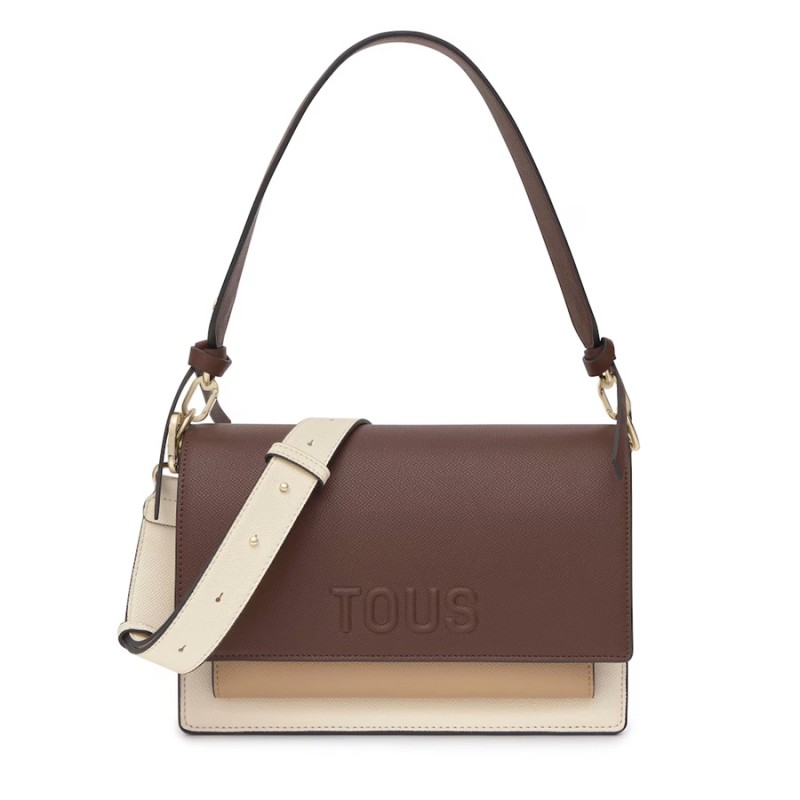 Bandolera Mediana Tous Beige Marrón Audree Saffiano 2002358201