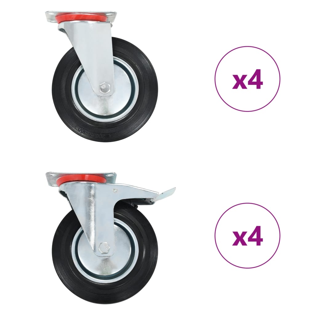 vidaXL Ruedas giratorias unidades 200 mm en 12 uds o 8 uds