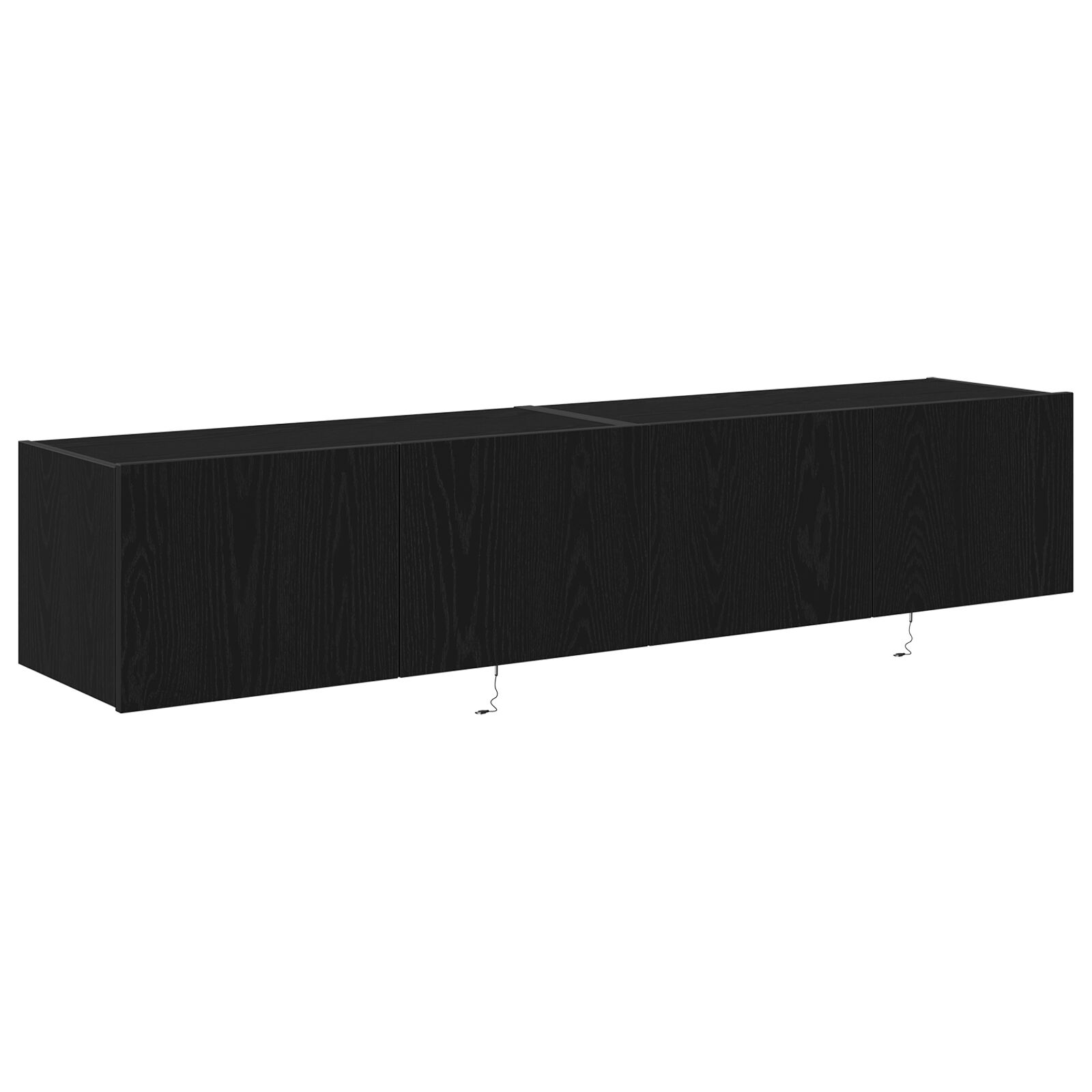 Gabinetes de pared para TV vidaXL con luces LED 2 piezas Roble Negro 80x35x31 cm