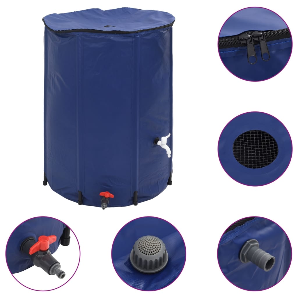 vidaXL Depósito de Agua Plegable con Grifo Bidón Contenedor Almacenaje PVC 750 l Color Negro, Azul, Verde y mas