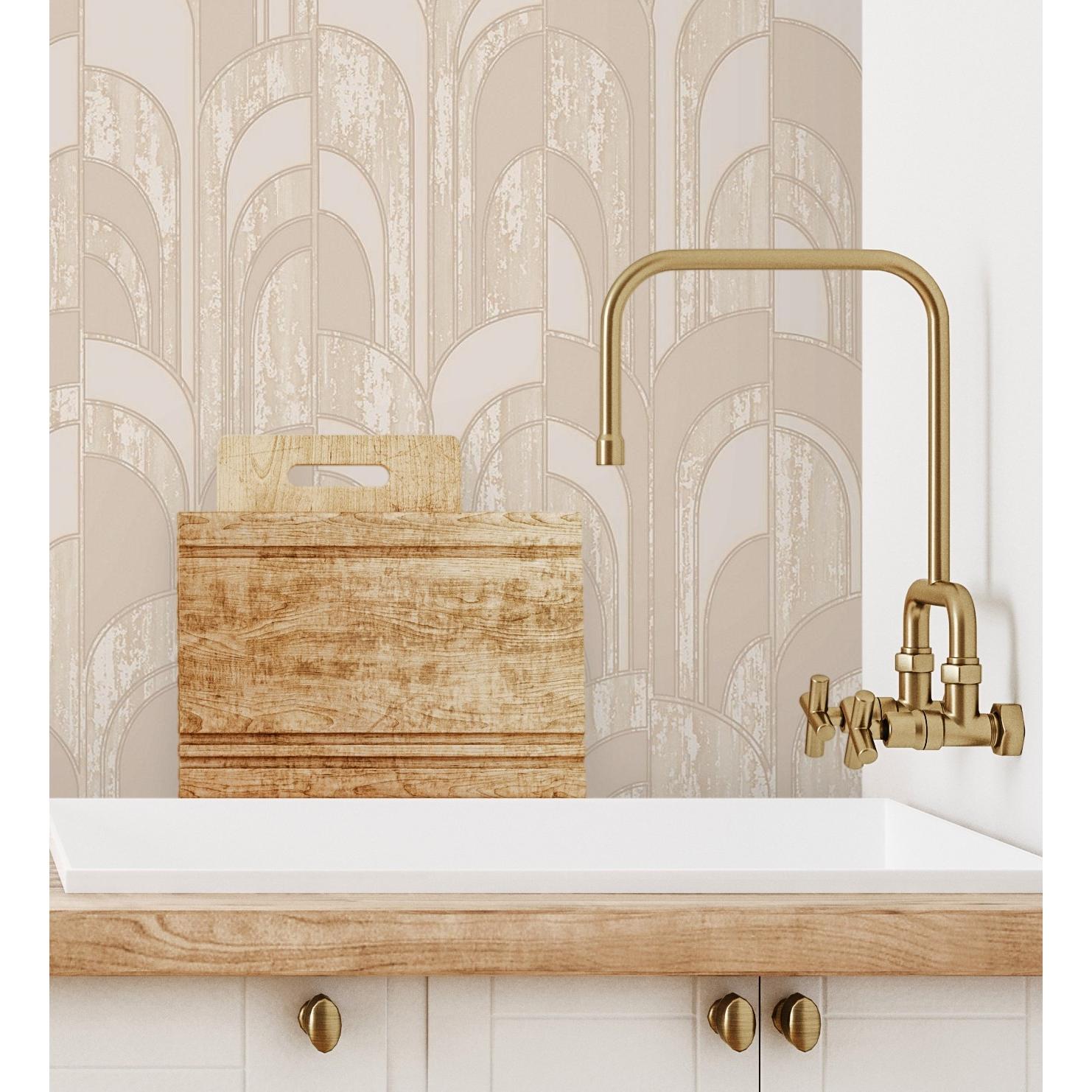 Papel pintado vinílico de arcos art déco con textura en relieve - Bissen Arches 681666 de GAULAN - Rollo de 10 m x 1,06 m