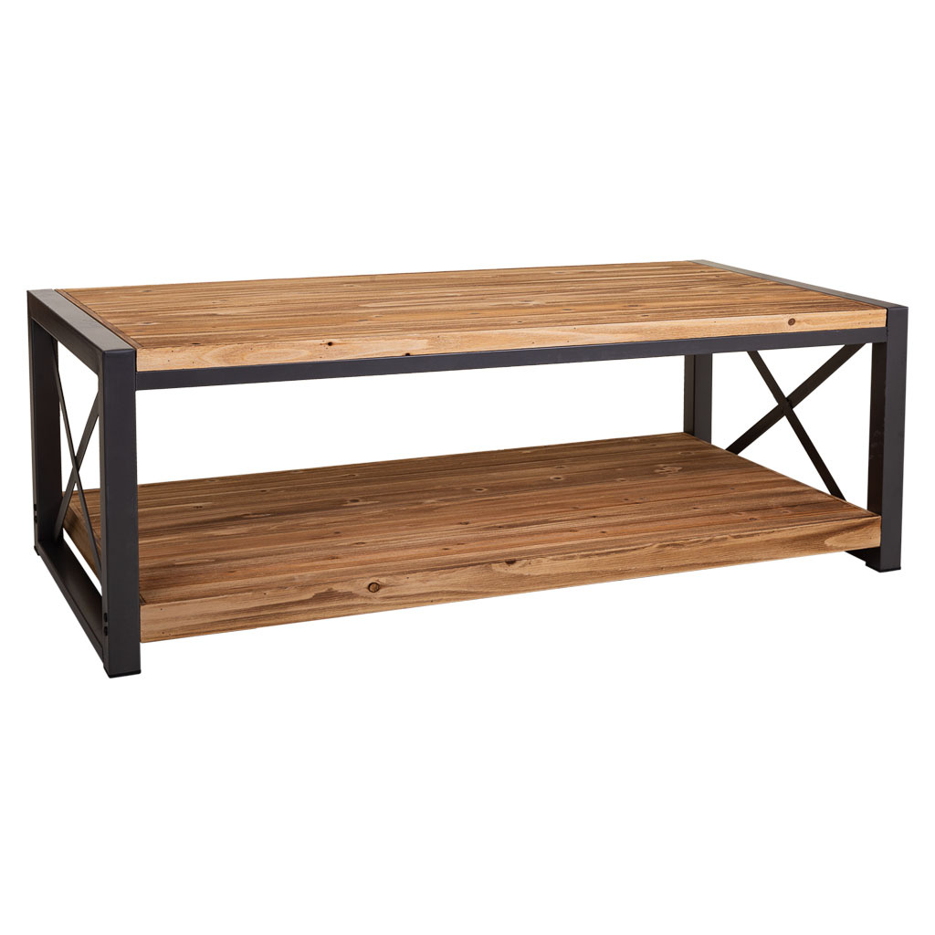 Wonderlust Deco - Mesa de centro de metal y madera 122x60x43,5h cm Multicolor 122x60x43,5h cm